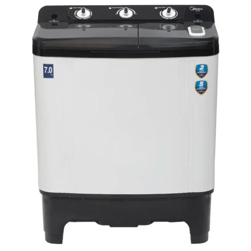 Midea 7 Kg Semi Automatic Top Load Washing Machine Black White MWMSA070PPG(KW) with IPX4 Protection & Thermal Protection | 2 Year Warranty