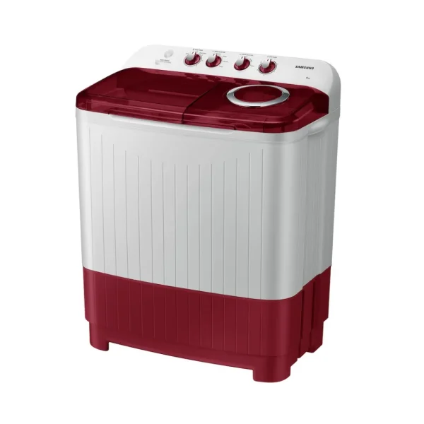 Samsung 8 Kg 5 Star Semi Automatic Top Load Washing Machine WT80C4000RR | Air Turbo Drying, Double Storm Pulsator, Rust-Proof Body, Light Gray with Wine Base Samsung 8 Kg 5 Star Semi Automatic Top Load Washing Machine WT80C4000RR | Air Turbo Drying, Double Storm Pulsator, Rust-Proof Body, Light Gray with Wine Base
