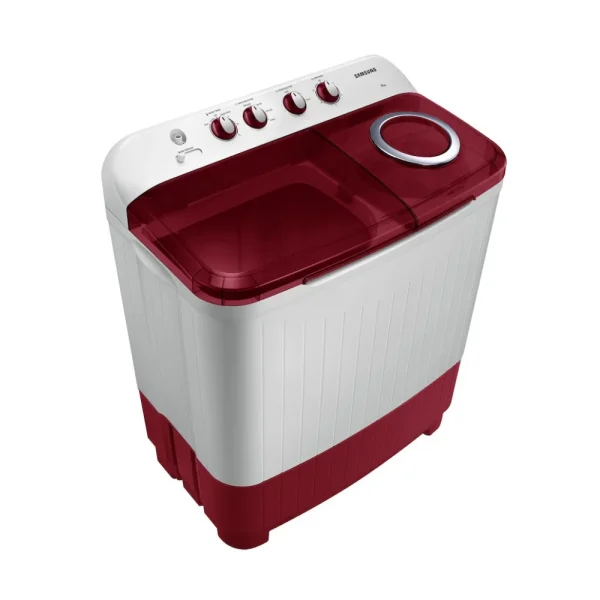 Samsung 8 Kg 5 Star Semi Automatic Top Load Washing Machine WT80C4000RR | Air Turbo Drying, Double Storm Pulsator, Rust-Proof Body, Light Gray with Wine Base Samsung 8 Kg 5 Star Semi Automatic Top Load Washing Machine WT80C4000RR | Air Turbo Drying, Double Storm Pulsator, Rust-Proof Body, Light Gray with Wine Base