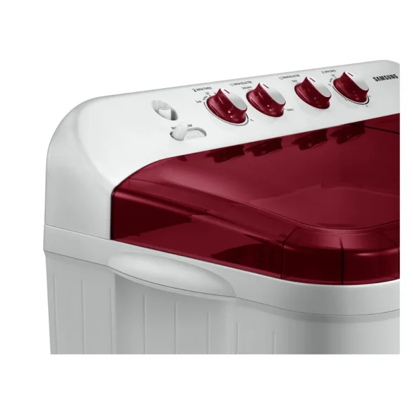 Samsung 8 Kg 5 Star Semi Automatic Top Load Washing Machine WT80C4000RR | Air Turbo Drying, Double Storm Pulsator, Rust-Proof Body, Light Gray with Wine Base Samsung 8 Kg 5 Star Semi Automatic Top Load Washing Machine WT80C4000RR | Air Turbo Drying, Double Storm Pulsator, Rust-Proof Body, Light Gray with Wine Base