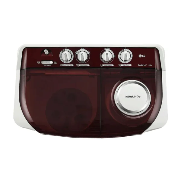 LG 8Kg Semi Automatic Top Load Washing Machine P8035SRAZA | 5 Star | Roller Jet Pulsator | Burgundy