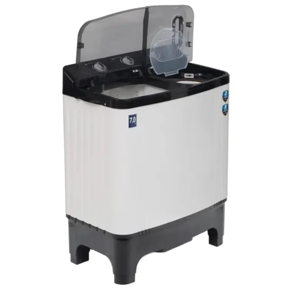 Midea 7 Kg Semi Automatic Top Load Washing Machine Black White MWMSA070PPG(KW) with IPX4 Protection & Thermal Protection | 2 Year Warranty