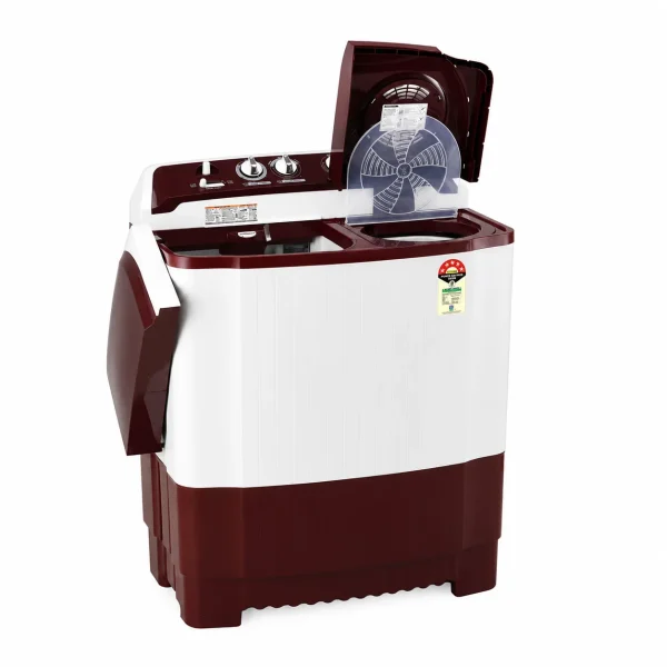 LG 7.5 Kg Semi Automatic Washing Machine | Roller Jet Pulsator | Wind Jet Dry | 5 Star Energy Rating | Burgundy
