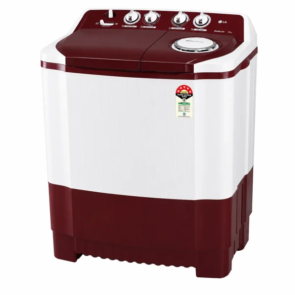 LG 7.5 Kg Semi Automatic Washing Machine | Roller Jet Pulsator | Wind Jet Dry | 5 Star Energy Rating | Burgundy