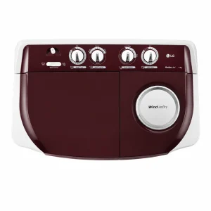 LG 7.5 Kg Semi Automatic Washing Machine | Roller Jet Pulsator | Wind Jet Dry | 5 Star Energy Rating | Burgundy