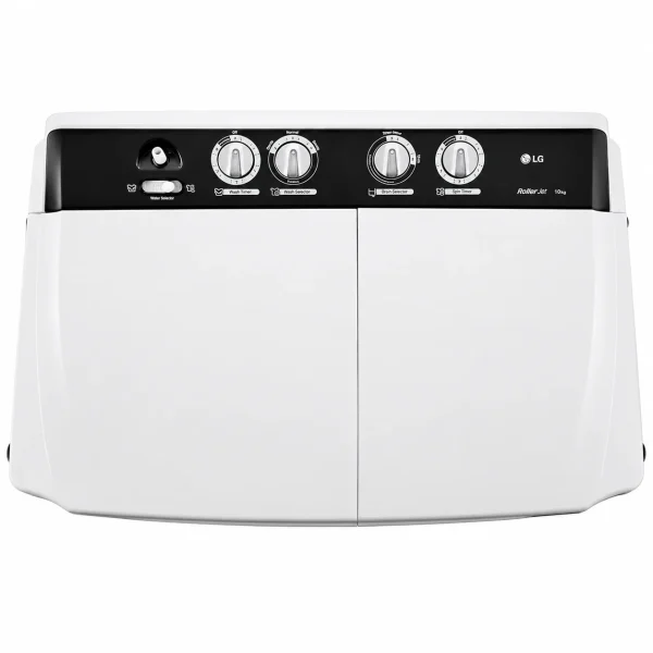 LG 10 Kg 5 Star Semi Automatic Top Load Washing Machine P1040RGAZ with Roller Jet Pulsator, Rat Away Feature & 1300 RPM Dark Gray 5 Year Motor Warranty