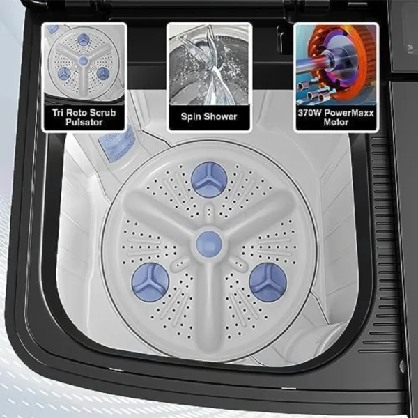 Godrej WSEDGE ULT 90 5.0 DB2M CSGR 9 Kg Washing Machine Tri-Roto Scrub Pulsator (5) Godrej WSEDGE ULT 90 5.0 DB2M CSGR 9 Kg Washing Machine | Tri-Roto Scrub Pulsator