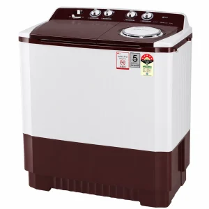 LG 10.5Kg Semi Automatic Washing Machine P105ASRAZ – Roller Jet Pulsator, 5 Star, Burgundy