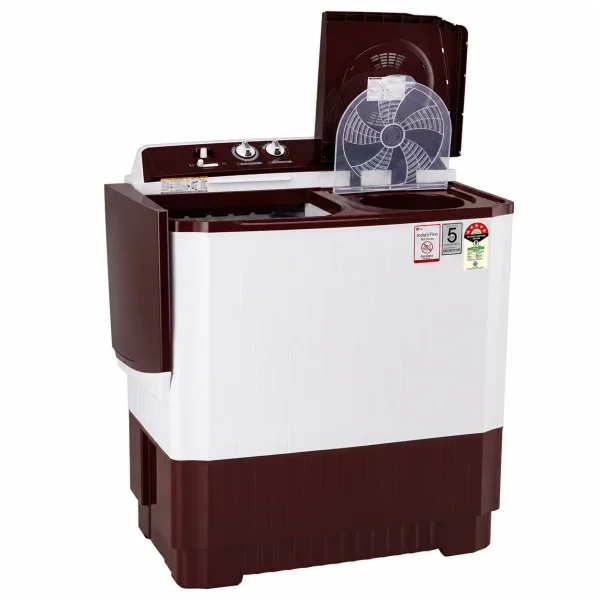 LG 10.5Kg Semi Automatic Washing Machine P105ASRAZ – Roller Jet Pulsator, 5 Star, Burgundy