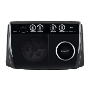 LG 8.5 Kg Semi Automatic Top Load Washing Machine P8535SLMZ | 5 Star, Roller Jet Pulsator, Wind Jet Dry – Full Black