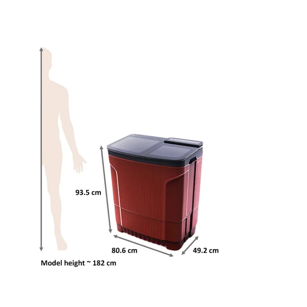 Godrej 8 Kg Semi Automatic Washing Machine with PowerMax Wash Motor, 5 Star Rating, Tri-Roto Scrub Pulsator, Rustproof Body – WS EDGE ULT 80 5.0 DB2M CSRD Crystal Red (2025 Model) Godrej 8 Kg Semi Automatic Washing Machine with PowerMax Wash Motor, 5 Star Rating, Tri-Roto Scrub Pulsator, Rustproof Body – WS EDGE ULT 80 5.0 DB2M CSRD Crystal Red (2025 Model)