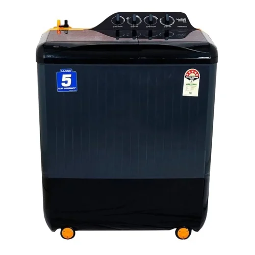 Lloyd 9 Kg 5 Star Semi-Automatic Top Load Washing Machine GLWMS90HVGEX | 1300 RPM | Orange & Grey