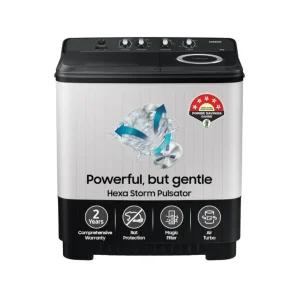 SAMSUNG 10.5 kg 5 Star Semi Automatic Washing Machine with Hexa Storm Pulsator (WT10C4260GG/TL, Light Gray)