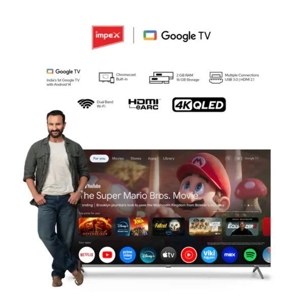 IMPEX evoQ 65S4QLC3 65 Inch 4K QLED Google TV | Dolby Vision & Atmos