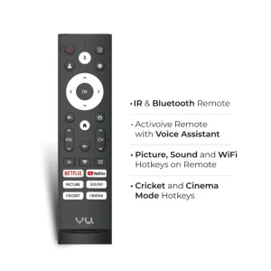 VU 55 Inch GloQLED TV – 4K UHD, Google TV, Dolby Atmos & Quantum Dot Display
