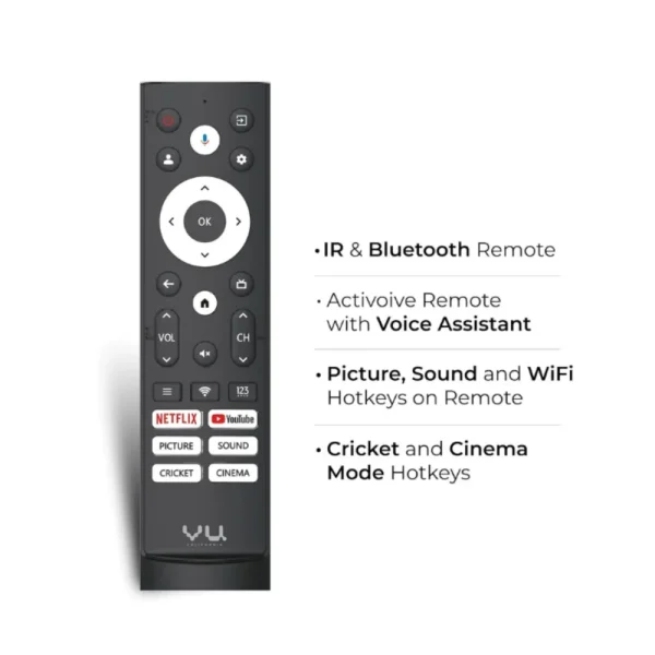 VU 55 Inch GloQLED TV – 4K UHD, Google TV, Dolby Atmos & Quantum Dot Display