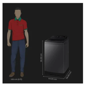 Samsung WA80F08S2BTL 8KG Top Load Washing Machine | 5 Star Energy Efficient