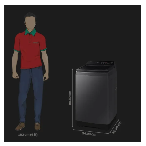 Samsung WA80F08S2BTL 8KG Top Load Washing Machine | 5 Star Energy Efficient