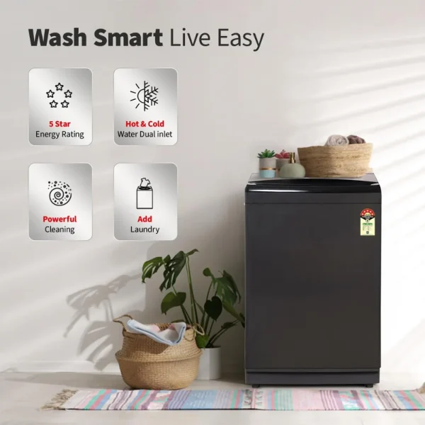 SHARP 10 Kg 5 Star Top Load Washing Machine ES-T100N-BK SHARP 10 Kg 5 Star Top Load Washing Machine ES-T100N-BK