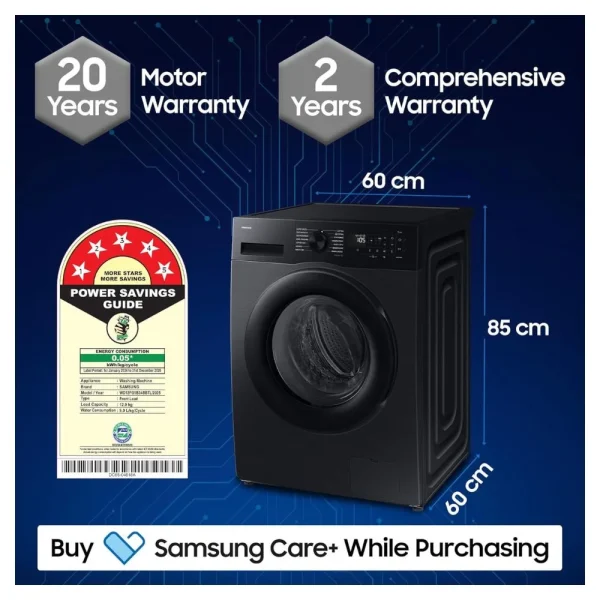 Samsung 12kg/7kg AI EcoBubble Washer Dryer Combo WD12FG5B34BBTL – Black