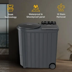 Whirlpool ACE XL 11kg Semi Automatic Washing Machine DMIX Graphite Grey 30344 | Dynamix Dispenser