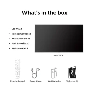 VU 55 Inch GloQLED TV – 4K UHD, Google TV, Dolby Atmos & Quantum Dot Display