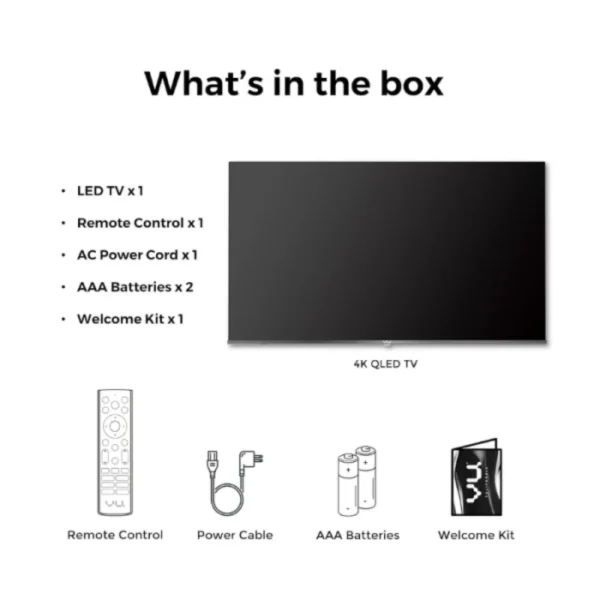 VU 55 Inch GloQLED TV – 4K UHD, Google TV, Dolby Atmos & Quantum Dot Display