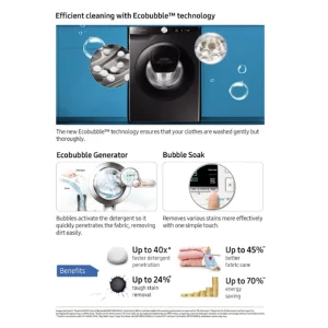 Samsung WW80T504DAB1 Front Load Washing Machine 8kg | Energy Efficient Laundry Solution Samsung WW80T504DAB1 Front Load Washing Machine 8kg | Energy Efficient Laundry Solution