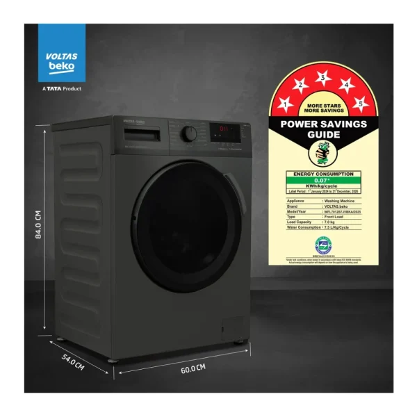 Voltas Beko 7kg Fully Automatic Front Load Washing Machine | WFL7012B7JVBKA Voltas Beko 7kg Fully Automatic Front Load Washing Machine | WFL7012B7JVBKA