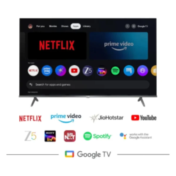 VU 55 Inch GloQLED TV – 4K UHD, Google TV, Dolby Atmos & Quantum Dot Display