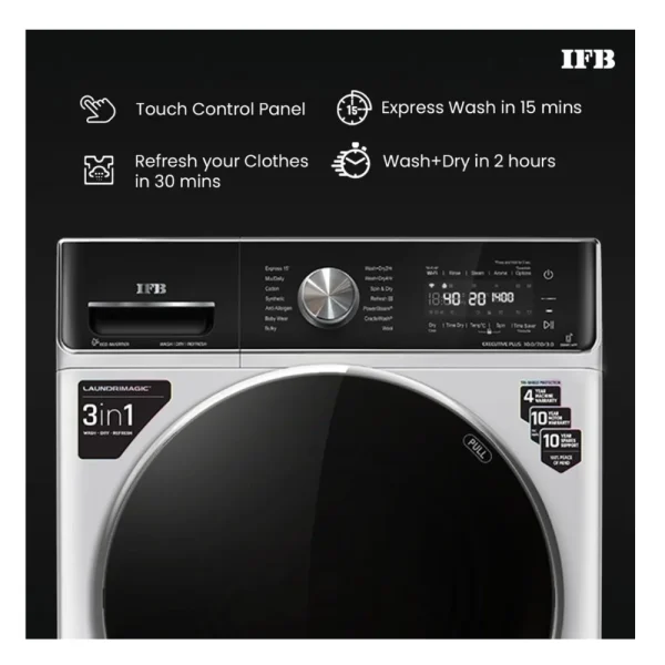 IFB Executive Plus ZXS Silver | 10/7/3 Kg Washer Dryer Combo with AI Technology IFB Executive Plus ZXS Silver | 10/7/3 Kg Washer Dryer Combo with AI Technology