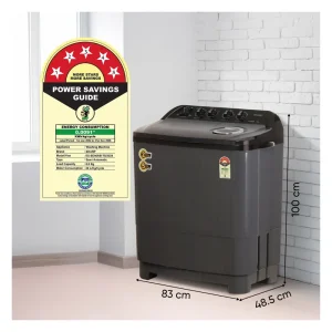 Sharp ES-SD80NB-TS 8KG Semi-Automatic Washing Machine with Quadroniq Pulsator & 5-Star Energy Rating