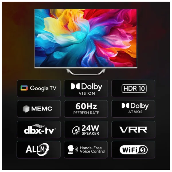 Haier 55S800QT-P 55 Inch 4K QLED Smart Google TV with Dolby Vision & Dolby Atmos 2 Year Warranty