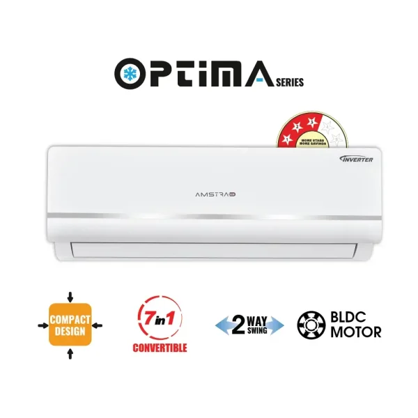 Amstrad 1.5 Ton 3 Star Inverter Split AC | White