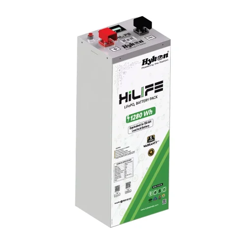 HYKON HiLIFE 12V 100Ah LiFePO4 Lithium Inverter Battery with BMS & LCD Display