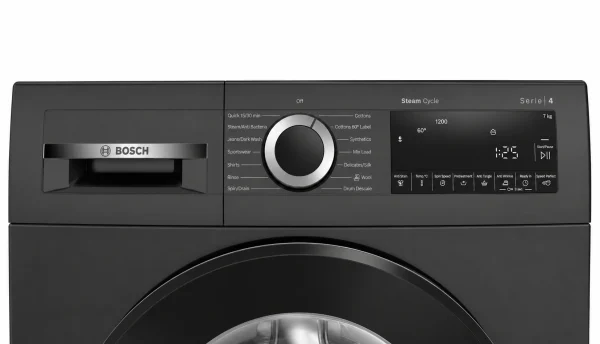 Bosch WGA12208IN 7kg Front Load Washing Machine | 1200 RPM Series 4 | Eco Silence Drive™ | Black Bosch WGA12208IN 7kg Front Load Washing Machine | 1200 RPM Series 4 | Eco Silence Drive™ | Black