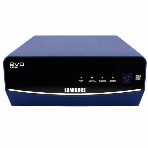Luminous EVO S 1550 1400VA Pure Sine Wave Inverter for Home & Office Power Backup | Supports 12V Single Battery | Advanced LVFC Charging Technology Luminous EVO S 1550 1400VA Pure Sine Wave Inverter for Home & Office Power Backup | Supports 12V Single Battery | Advanced LVFC Charging Technology