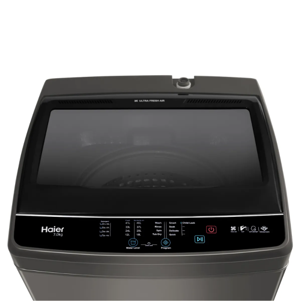 Haier 7Kg Top Load Fully Automatic Washing Machine HWM70-306ES5N1 | Ultra Fresh Air | Grey