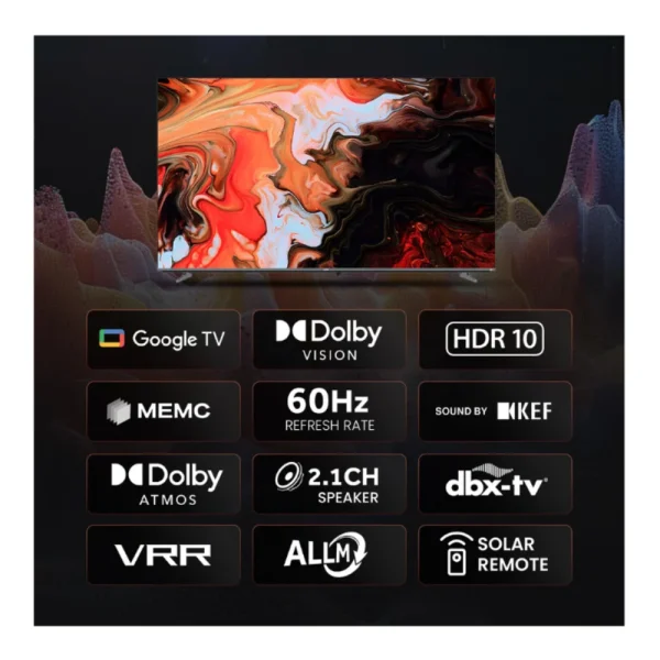 Haier H65M80FUX 65 Inch Mini LED 4K Ultra HD Smart Google TV with KEF Sound & Dolby Atmos Haier H65M80FUX 65 Inch Mini LED 4K Ultra HD Smart Google TV with KEF Sound & Dolby Atmos