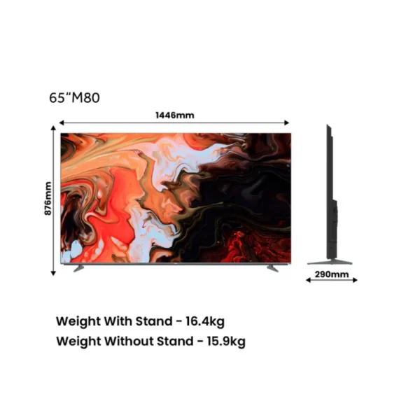 Haier H65M80FUX 65 Inch Mini LED 4K Ultra HD Smart Google TV with KEF Sound & Dolby Atmos Haier H65M80FUX 65 Inch Mini LED 4K Ultra HD Smart Google TV with KEF Sound & Dolby Atmos