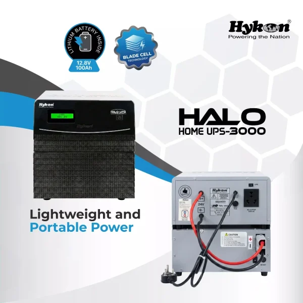 HYKON HALO UPS 3000 24V Pure Sine Wave Inverter | Long Backup Lithium UPS