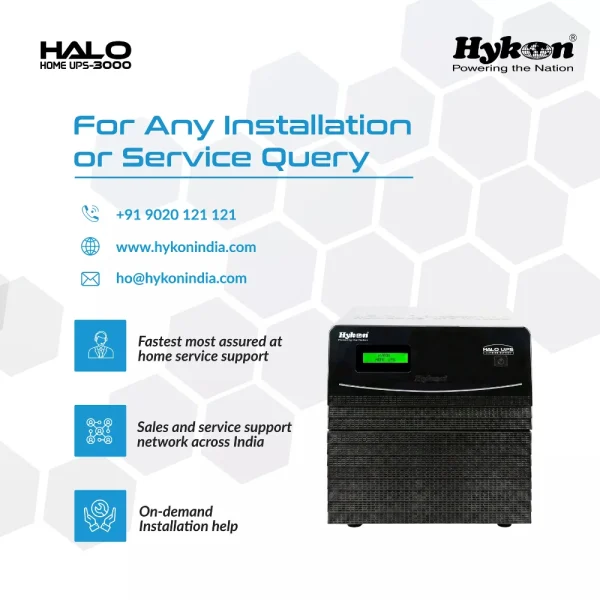 HYKON HALO UPS 3000 24V Pure Sine Wave Inverter | Long Backup Lithium UPS