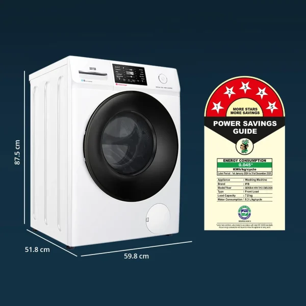 IFB Serena VXN 7012 CMS 7 Kg Fully Automatic Front Load Washing Machine with AI, WiFi & PowerSteam® | White IFB Serena VXN 7012 CMS 7 Kg Fully Automatic Front Load Washing Machine with AI, WiFi & PowerSteam® | White