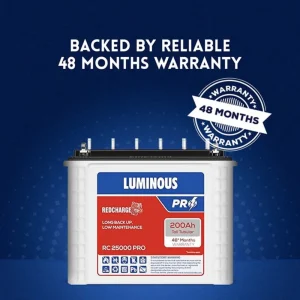 Luminous RC25000 Pro 200Ah Tall Tubular Inverter Battery 12V Luminous RC25000 Pro 200Ah Tall Tubular Inverter Battery 12V