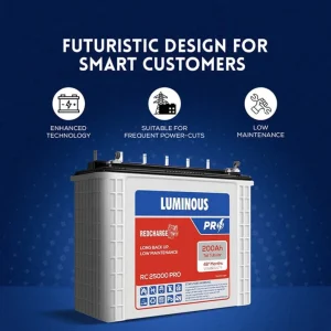 Luminous RC25000 Pro 200Ah Tall Tubular Inverter Battery 12V Luminous RC25000 Pro 200Ah Tall Tubular Inverter Battery 12V
