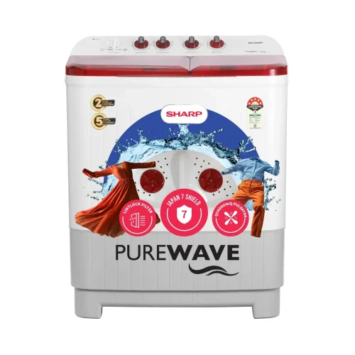 Sharp ES-SD90NB-PR 9kg Semi-Automatic Top Load Washing Machine with HydroBlast Wash & 1300 RPM Sharp ES-SD90NB-PR 9kg Semi-Automatic Top Load Washing Machine with HydroBlast Wash & 1300 RPM
