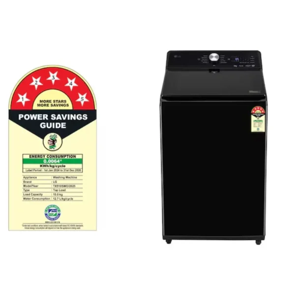 LG 10Kg Top Load Washing Machine TX510SWO with AI Direct Drive™, In-Built Heater & Wi-Fi | 5 Star Energy Rating LG 10Kg Top Load Washing Machine TX510SWO with AI Direct Drive™, In-Built Heater & Wi-Fi | 5 Star Energy Rating