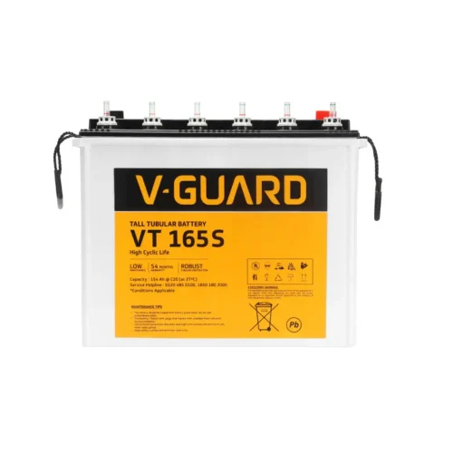 V-Guard VT 165S Inverter Battery 154Ah Tubular Technology | Long Power Backup