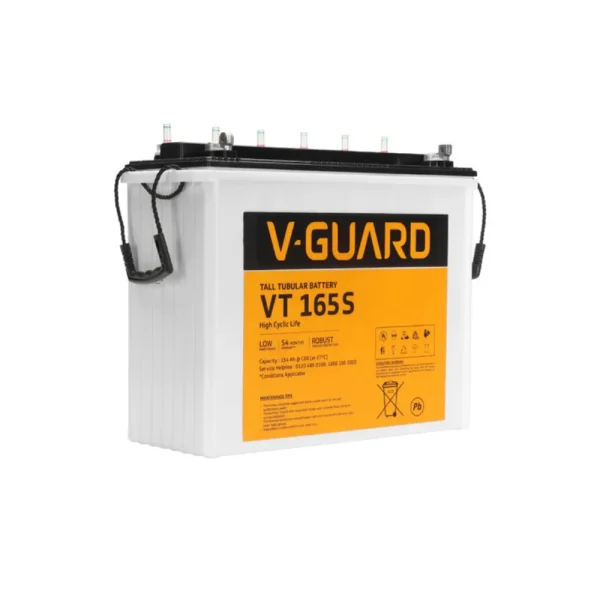 V-Guard VT 165S Inverter Battery 154Ah Tubular Technology | Long Power Backup V-Guard VT 165S Inverter Battery 154Ah Tubular Technology | Long Power Backup