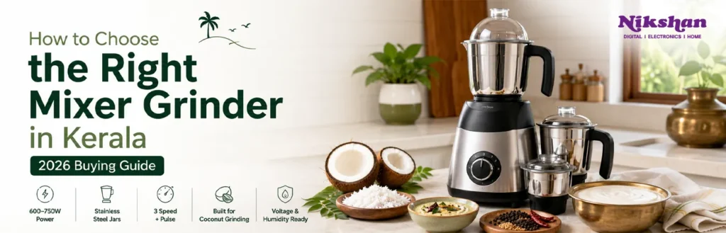 Mixer grinder wattage and jar comparison for daily coconut grinding